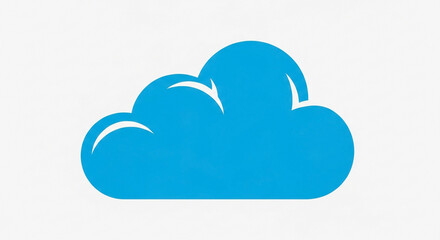 A simple blue cloud icon on a white background, representing cloud computing or weather.