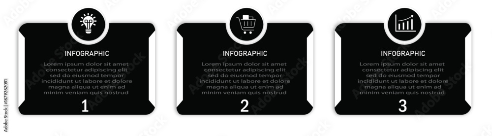 Poster timeline business process visualization with icon | modern infographic design with circle suit for w