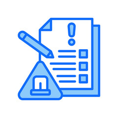 Obraz premium Incident Report blue color icon