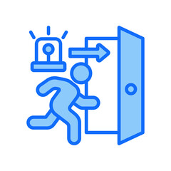 Obraz premium Emergency Evacuation blue color icon