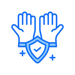 Obraz premium Safety Gloves blue color icon