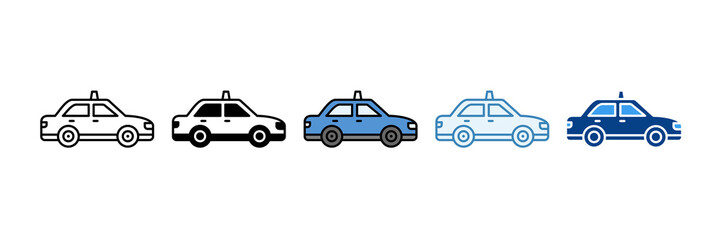 Police Car  Icon Set Multiple Style Collection