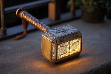 Mjolnir hammer of Thor ancient glowing Norse artifact