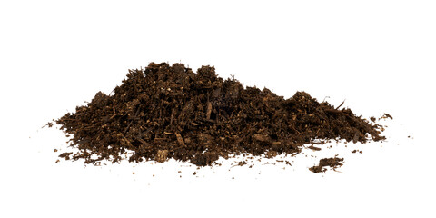 pile of soil isolated on white or transparent png