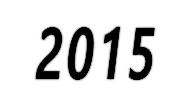 Simple Count up new year from 1990 to 2030 animation white background