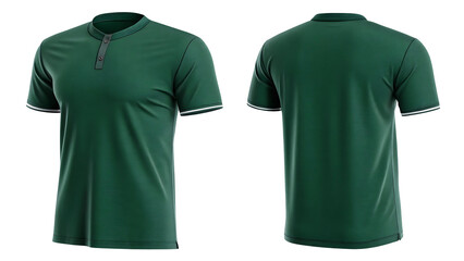 Green polo shirt mockup short sleeve casual wear apparel template