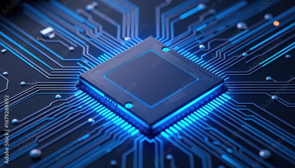 Poster a close up view of innovative technology digital circuitry computing background hi-tech environment