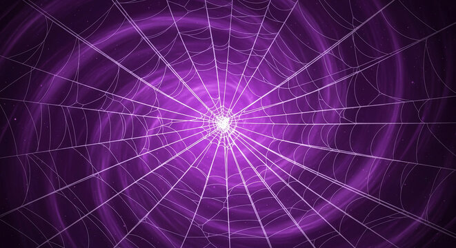 Purple web design, radiating from center, swirling background texture, Halloween, gothic, mystical, mysterious theme, background image