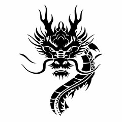 Fototapeta premium Black dragon head tattoo design