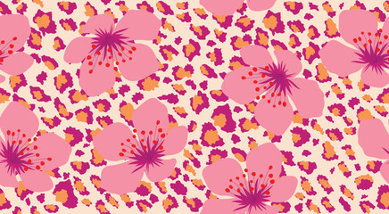 Seamless floral patterns, Abstract hand drawn flowers print decoration. Illustration for fabric, textiles, clothing, wall art, printing and design project, etc.