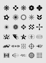 Minimalist Geometric Shapes Icon Set – Modern Abstract Symbols