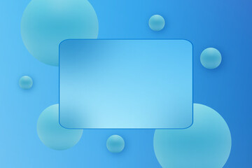 Abstract background in glass morphism style with blurred glass spheres. Eps 10