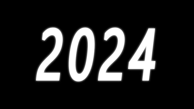 Simple Count up new year from 1990 to 2045 animation black background