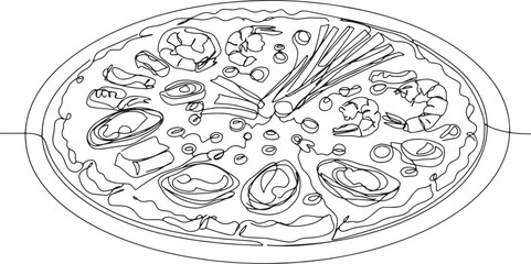 Continuous Line Drawing of Haemul Pajeon: A Korean Seafood Panca