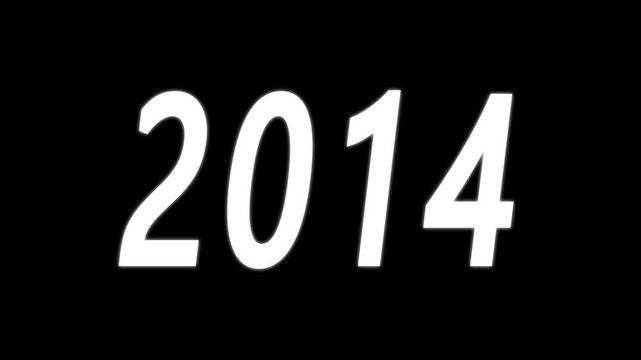 Simple Count up new year from 1990 to 2025 animation black background