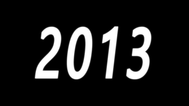 Simple Count up new year from 1990 to 2026 animation black background