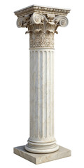 white marble greek column isolated, aesthetic clipart png