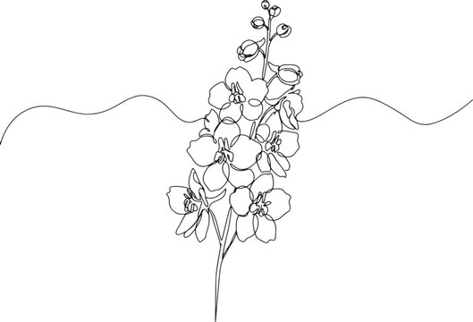 black line art flower on white clip art preview
