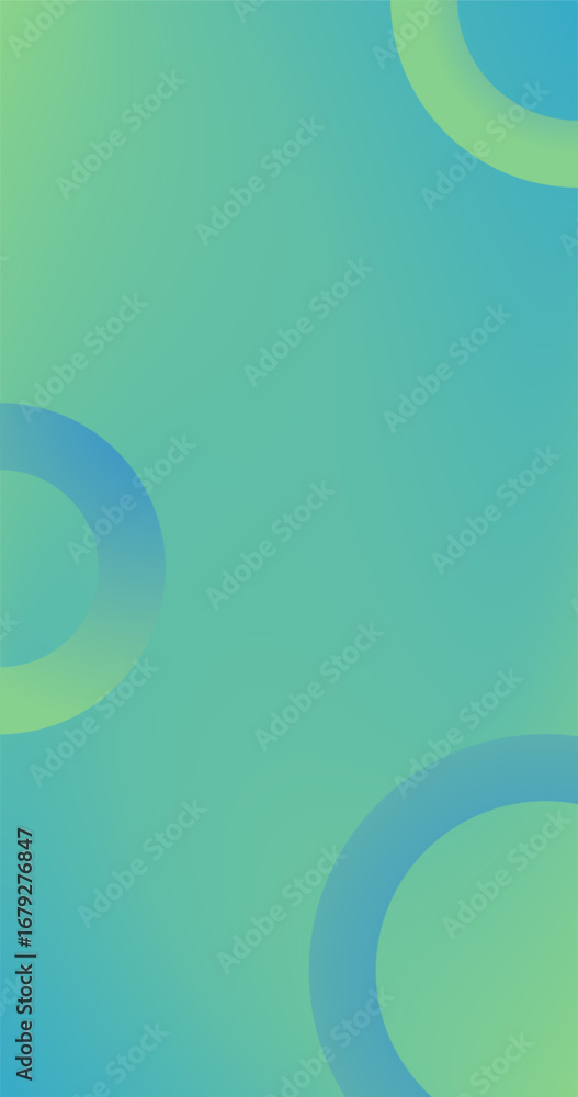 Aufkleber minimal geometric circle pattern green gradients abstract copy space