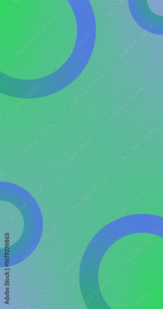 Aufkleber green blue gradient copy space background with color rings different shades and thickness abstract p