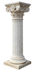 aesthetic white marble greek column isolated