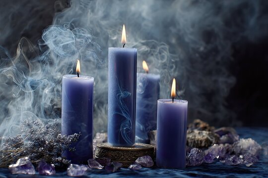 Oracle prophecy ritual candles and smoke mystical - Powered by Adobe