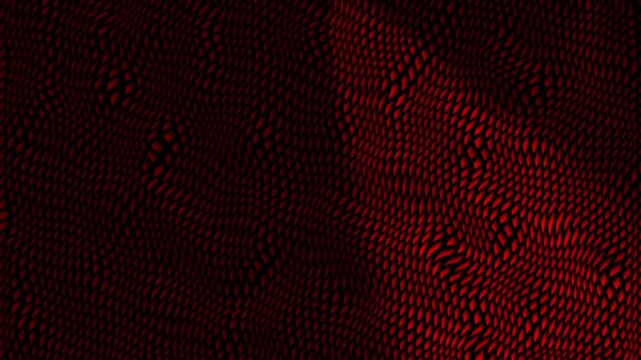 Abstract red geometric wave pattern with moving grid texture and futuristic digital motion background