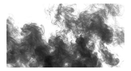 Realistic smoke plume rising and dissipating isolated on transparent background