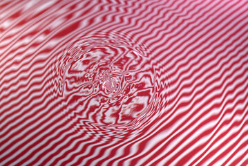 Ondes surface aquatique et fond rayures blanches et rouges