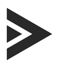 Triangle shaped minimalist right arrowhead