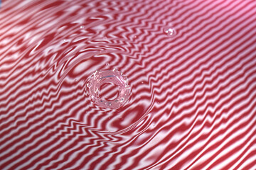 Ondes surface aquatique et fond rayures blanches et rouges