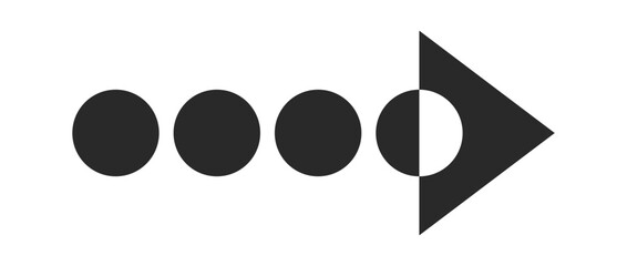 Dotted dashed arrow black symbol
