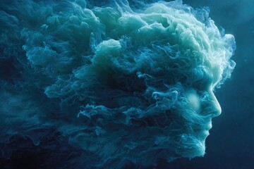 Ghost surrounded by swirling smoke