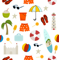 Seamless Beach Pattern 