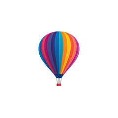 Naklejka premium Colorful hot air balloon against black background