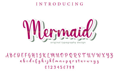Mermaid - Elegant 3D Script Font with Handwritten Style for Modern Typography and Branding