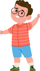 Happy Boy in Striped Shirt