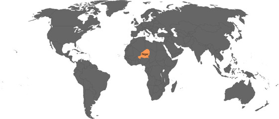 Obraz premium Niger Vector Map Outline SVG