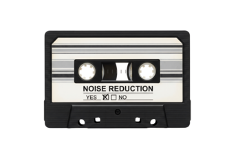 Vintage cassette tape with noise reduction for audio recording music
