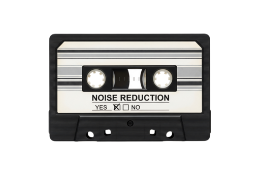 Vintage cassette tape with noise reduction for audio recording music