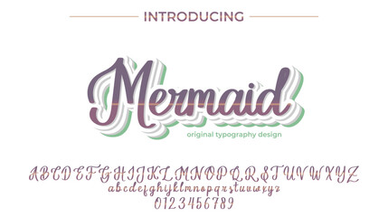 Mermaid - Elegant 3D Script Font with Handwritten Style for Modern Typography and Branding