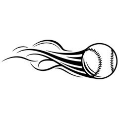 A comprehensive collection of black and white vector baseball illustrations in high-speed motion.

