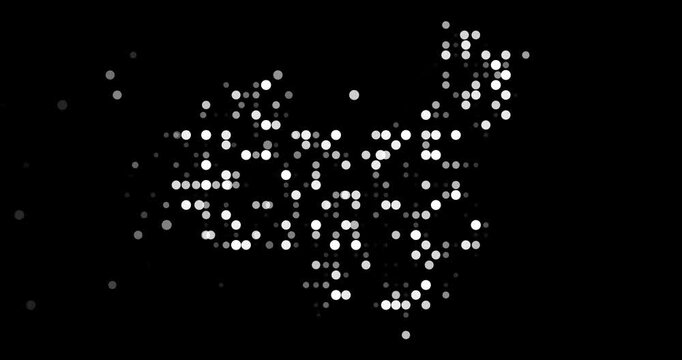 Creative Dots Soaring to Shape China Outline Generative Art