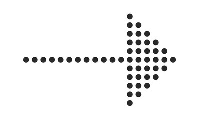 Thin dashed arrow directing right