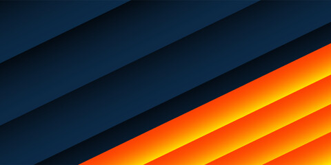 Obraz premium Abstract geometric dark blue and orange square theme overlap background modern simple art overlap vector illustrations modern space