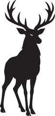 Majestic Stag Silhouette Vector  Forest Guardian Art for Mythic Branding