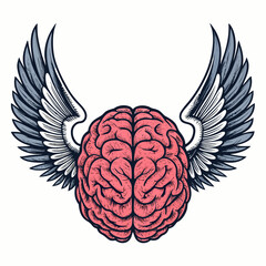 Showcasing Create Bold Stroke Brain With Wings Symbolizing Dynamic Professional Photo