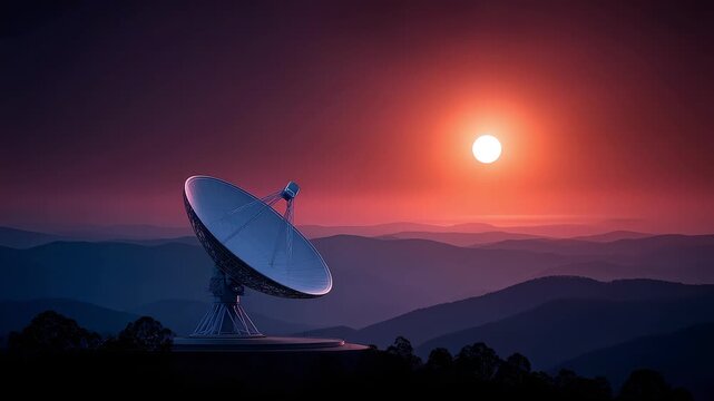 Antenna Signal Reception Exploration at Sunset