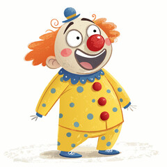 Create Bold Stroke Cartoon Clown With Big Nose High-Quality Stock Image Ideal for Marketing