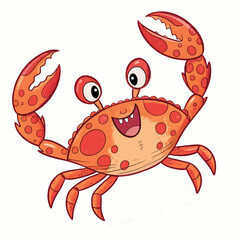 Depicting Create Bold Stroke Cartoon Crab Waving Claws Dynamic Creative Visual